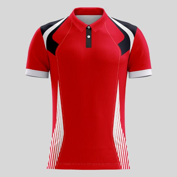 Red Esport Pattern Full Print Polo Shirt Thumbnail