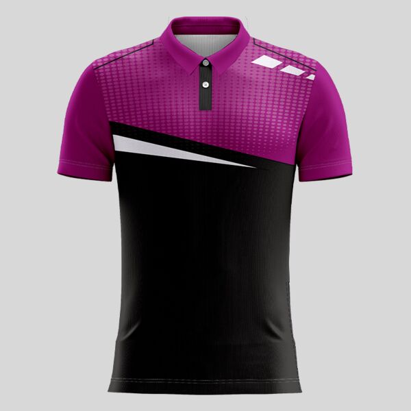 Purple Esport Pattern Full Print Polo Shirt Thumbnail