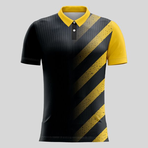 Yellow Esport Pattern Full Print Polo Shirt Thumbnail