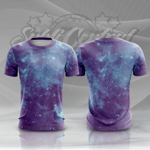 Violet Galaxy Full Print Roundneck Shirt Thumbnail
