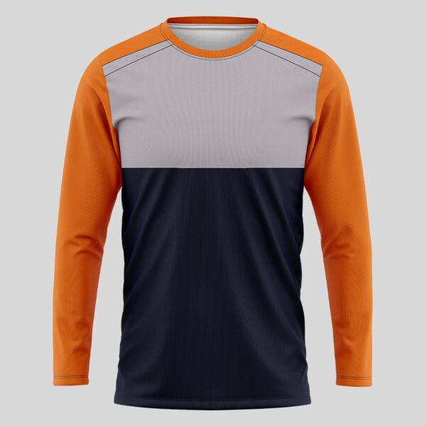 Orange Esport Pattern Full Print Long Sleeve Shirt Thumbnail