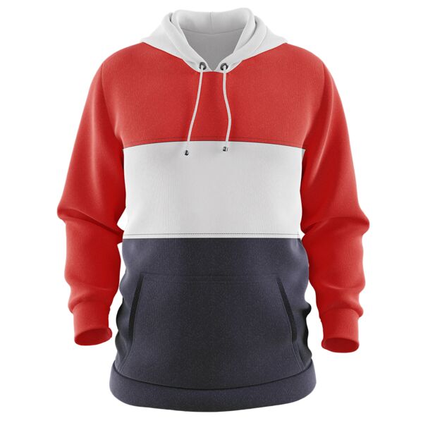 Orange Tricolor Pattern Full Print Hoodie Jacket Thumbnail