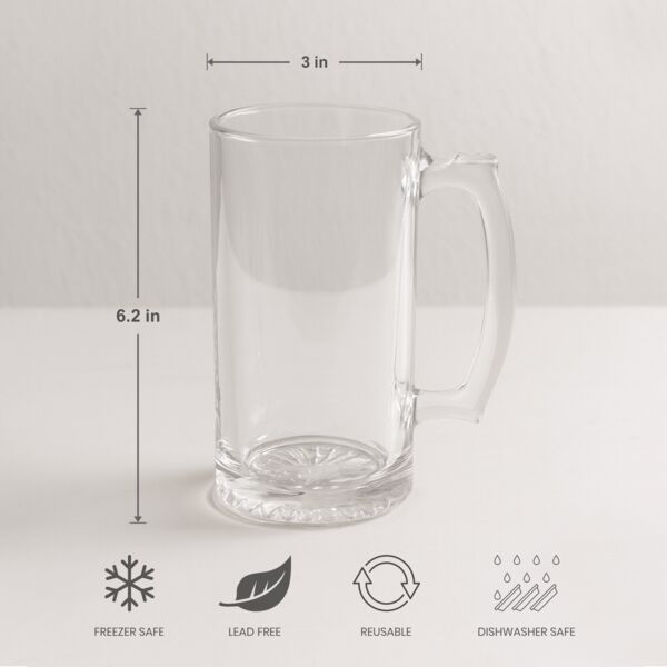 16oz Clear Glass Beer Mug Thumbnail