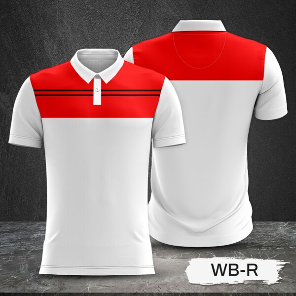 Red and White Combination Full Sublimation Polo Shirt Thumbnail