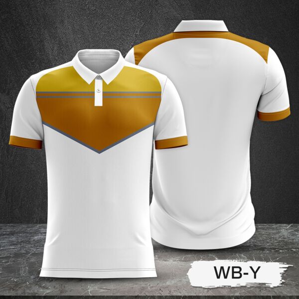 Tricolor Combination with White Body Design Full Sublimation Polo Shirt Thumbnail