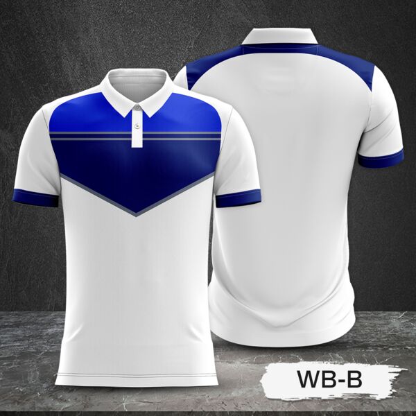 Tricolor Combination with White Body Design Full Sublimation Polo Shirt Thumbnail