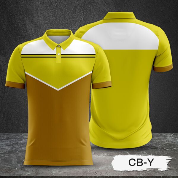 Tricolor Combination with White Top and Colored Body Design Full Sublimation Polo Shirt Thumbnail