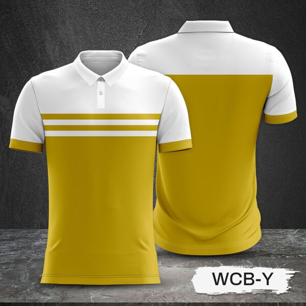 2 Color Combination with White Top and Colored Body Full Print Sublimation Polo Shirt Thumbnail