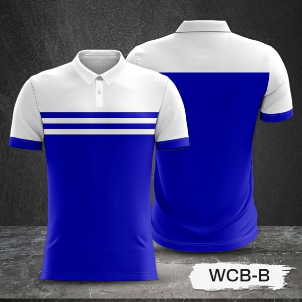2 Color Combination with White Top and Colored Body Full Print Sublimation Polo Shirt Thumbnail