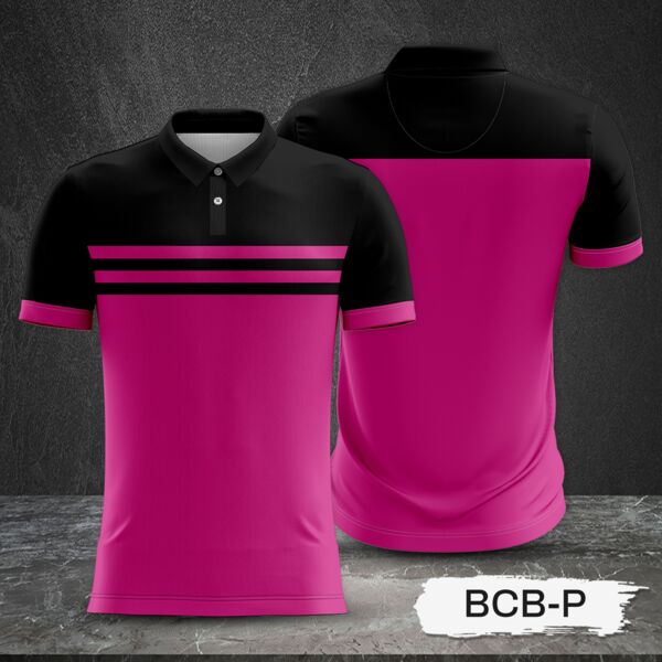 2 Color Combination with Black Top and Colored Body Full Print Sublimation Polo Shirt Thumbnail