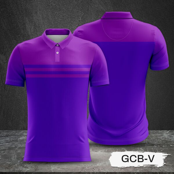 2 Color Combination with Gradient Design Full Print Sublimation Polo Shirt Thumbnail