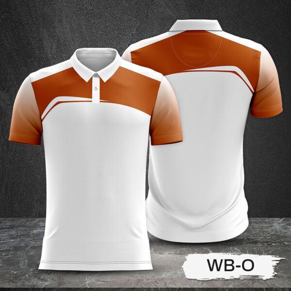 2 Color Combination with Gradient Sleeve Full Print Sublimation Polo Shirt Thumbnail