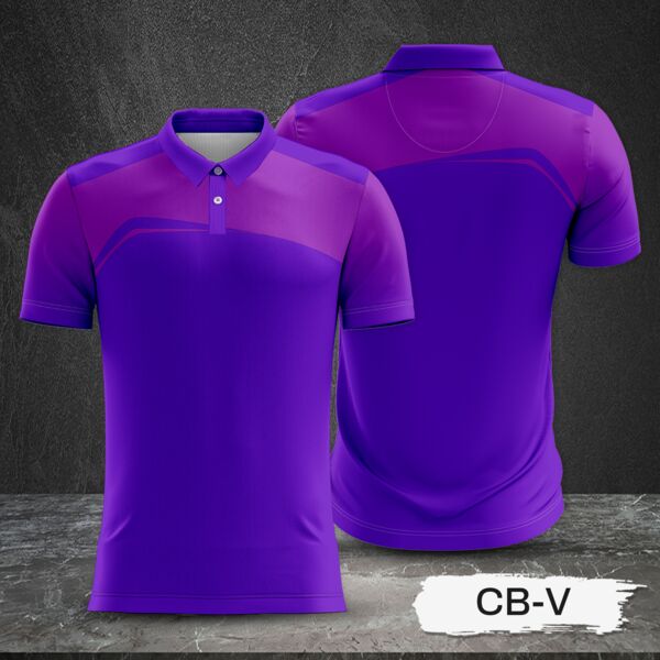 2 Color Combination with Gradient Sleeve Full Print Sublimation Polo Shirt Thumbnail
