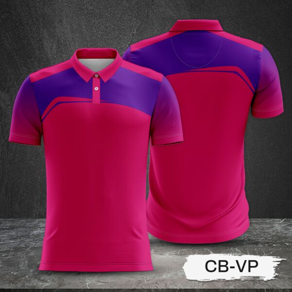 2 Color Combination with Gradient Sleeve Full Print Sublimation Polo Shirt Thumbnail