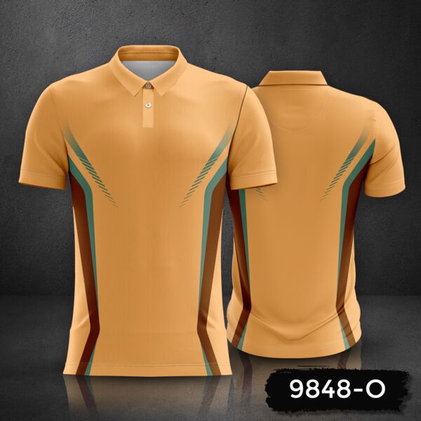 Linear Design Polo Shirt Full Print Sublimation Thumbnail