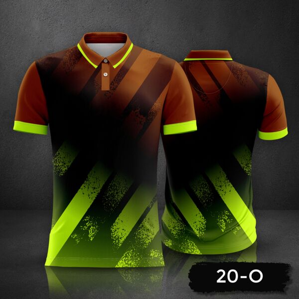 Gradient with Grunge Design Esport Jersey Uniform Polo Shirt Full Print Sublimation Thumbnail