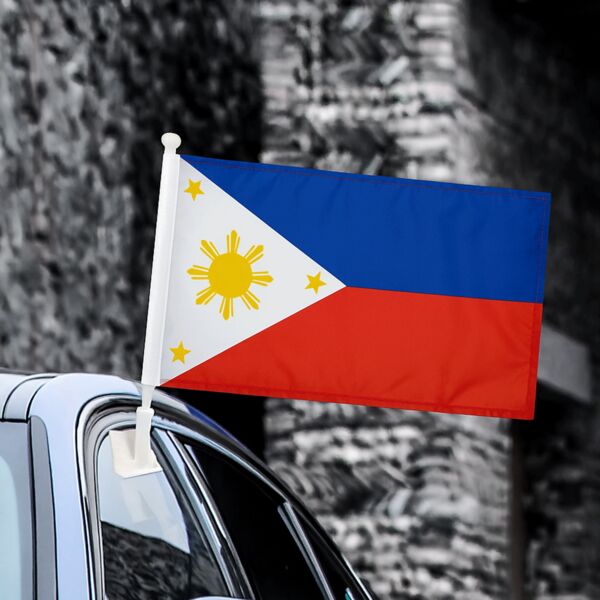 Plastic White Flag Pole with Car Clip Thumbnail