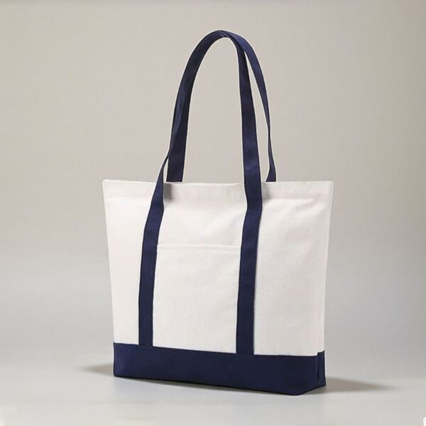 2 Tone Canvas Bag with Pocket Thumbnail