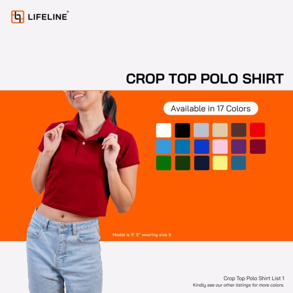Lifeline Crop Top Polo Shirt  Thumbnail