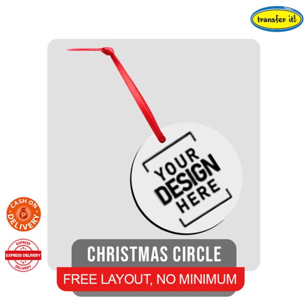 Wooden 2 Side Print Christmas Circle Thumbnail