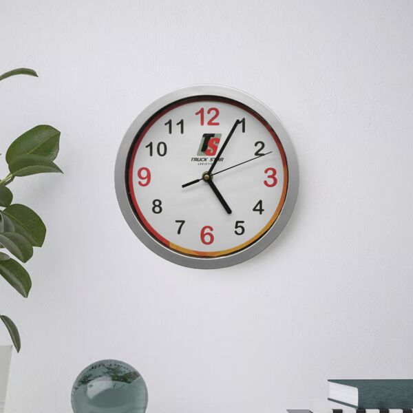 9" Silver Round Wall Clock Thumbnail