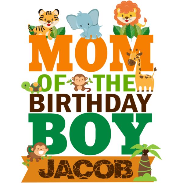 Family - Customizable Design - Birthday - Jungle Theme - Mom - BDA01-MOM Thumbnail