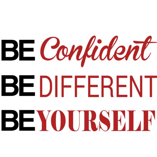 Be Confident, Different, Yourself - Black & Red - PST3 Thumbnail