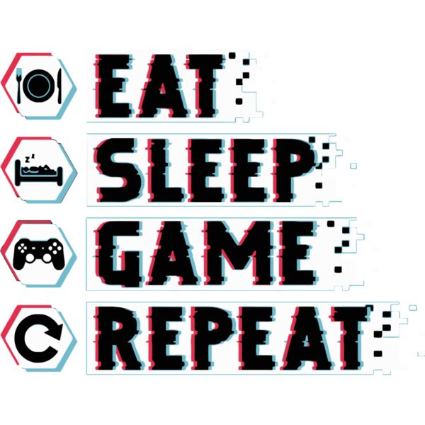 Eat, Sleep, Game, Repeat, Checkbox Eat Sleep - ESD-13 Thumbnail