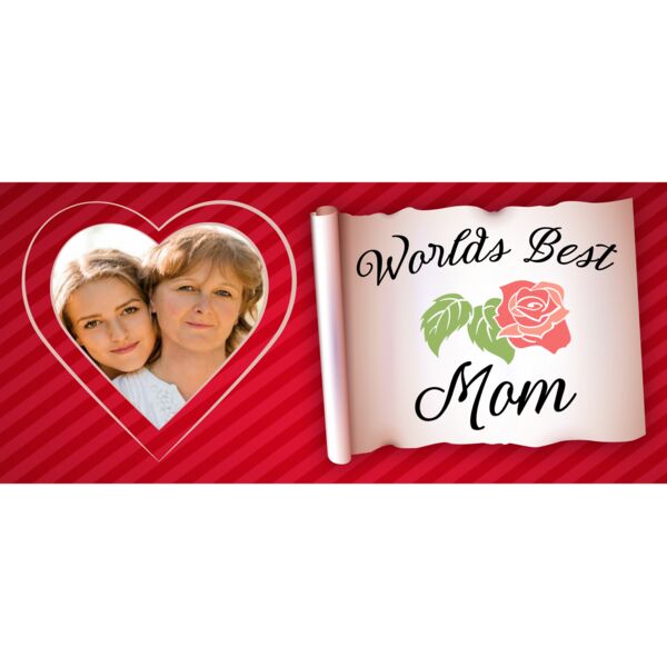 Worlds Best Mom, Photo Frame with Customizable Image, Mother's Day, Mother, MOM - MDM-007 Thumbnail