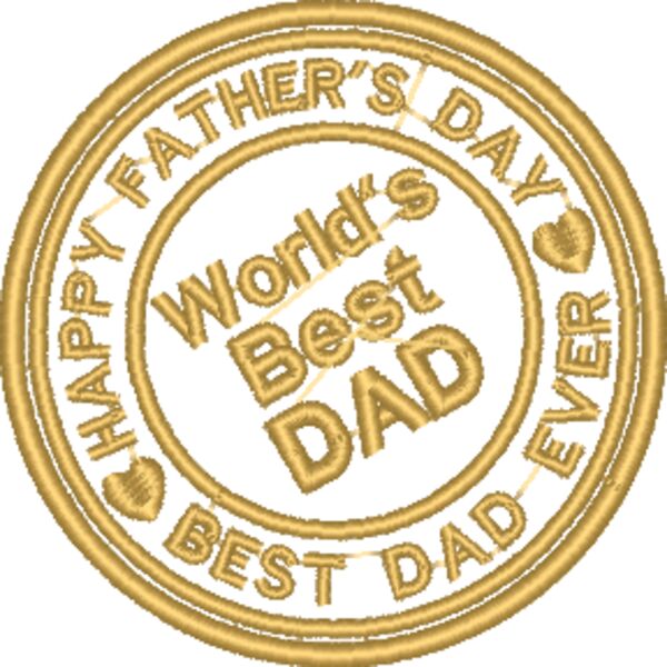 World's Best DAD, Happy Father's Day - EBD-0005-3x3 inch Thumbnail