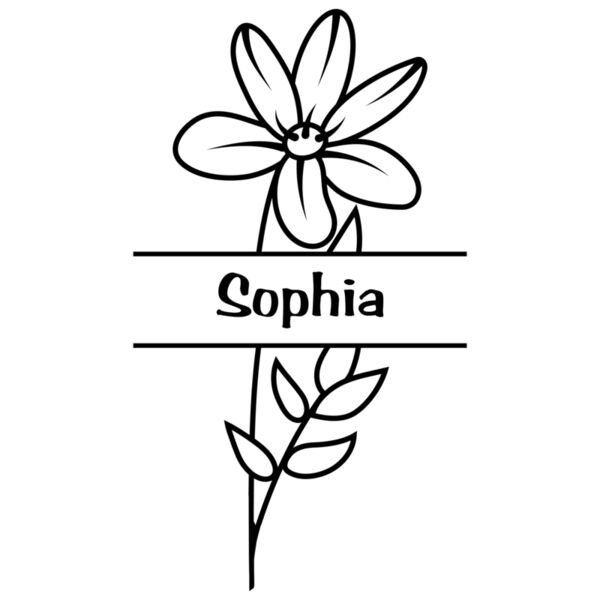 Flower Design with Personalized Name, Split Flower - SPF-005 Thumbnail