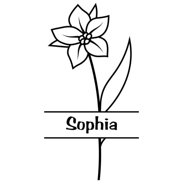 Flower Design with Personalized Name, Split Flower - SPF-007 Thumbnail