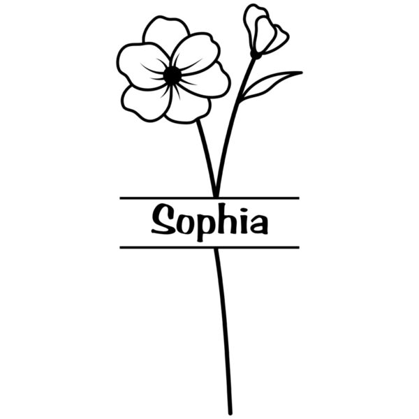 Flower Design with Personalized Name, Split Flower - SPF-009 Thumbnail