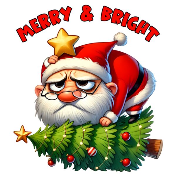 Merry & Bright, Funny Santa Claus Design, Christmas Design 2025 - FCS-02 Thumbnail