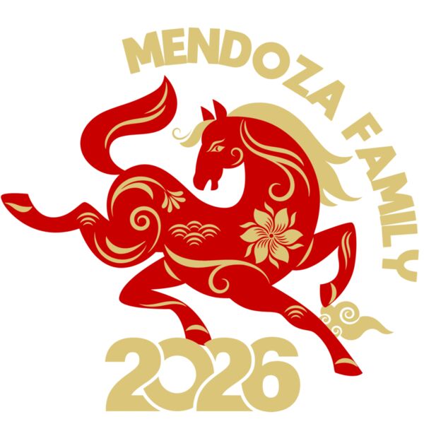 Year of the Horse, New Year Design with Personalized Family Name, 2026 New Year Design - NYD-14 Thumbnail
