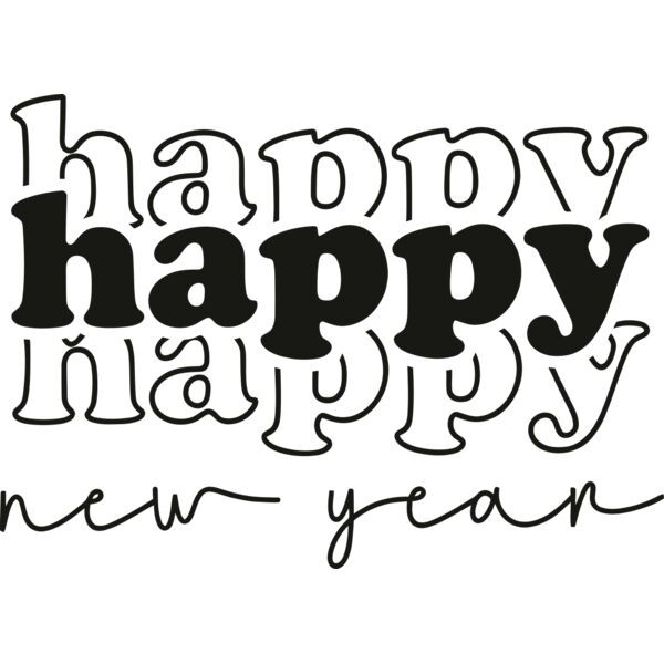 happy happy happy new year, New Year Design 2026 - HNN-02 Thumbnail