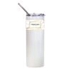 20oz Glitter Stainless Skinny with Straw (White) Thumbnail