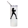 20oz Glitter Stainless Skinny with Straw (White) Thumbnail