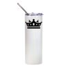 20oz Glitter Stainless Skinny with Straw (White) Thumbnail
