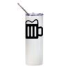 20oz Glitter Stainless Skinny with Straw (White) Thumbnail