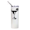 20oz Glitter Stainless Skinny with Straw (White) Thumbnail