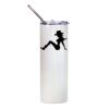 20oz Glitter Stainless Skinny with Straw (White) Thumbnail
