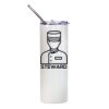 20oz Glitter Stainless Skinny with Straw (White) Thumbnail