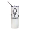 20oz Glitter Stainless Skinny with Straw (White) Thumbnail