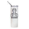 20oz Glitter Stainless Skinny with Straw (White) Thumbnail