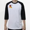 Raglan 3/4 Roundneck Shirt (White Body) Thumbnail